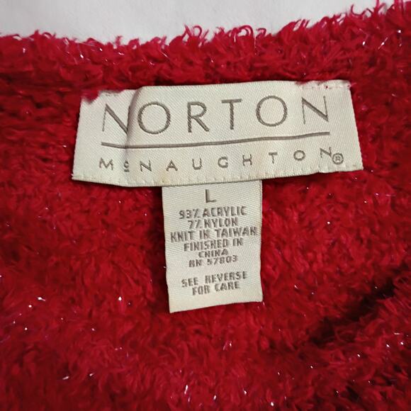 Christmas Red Sparkle Large Sweater Easy Care Tunic Style SOFT Simple Elegance - Picture 2 of 8